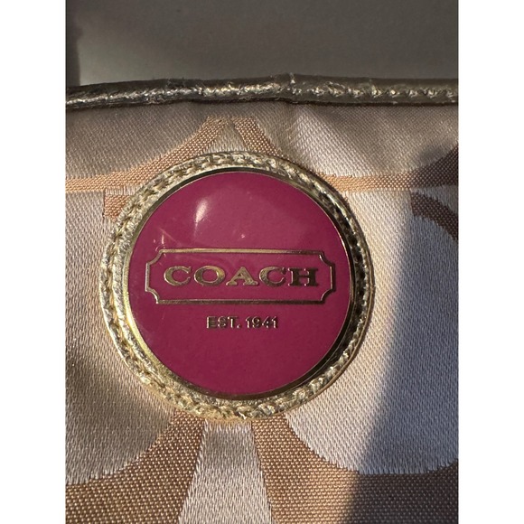 Coach Poppy Kisslock Metallic Gold Tote Graffiti Print - Picture 10 of 10